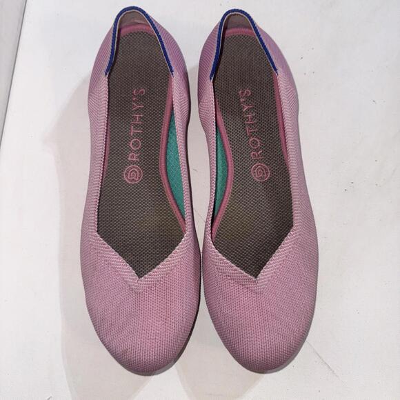 Rothy's Flat Pink Minimalist Old Money Round Toe Slip On Ballet Shoes Size 10.5 - Picture 2 of 15